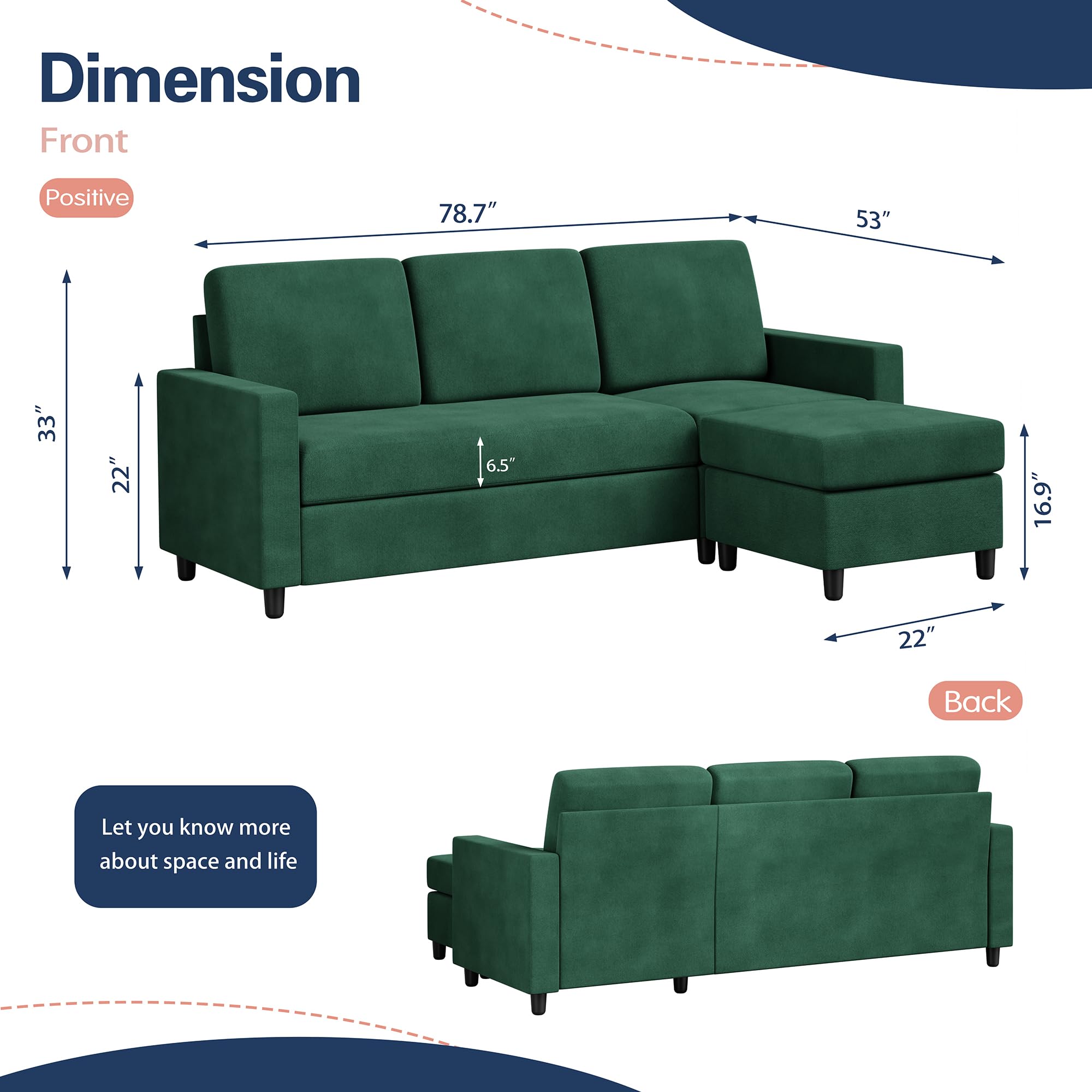 JAMFLY Convertible Sectional Shaped Clearance