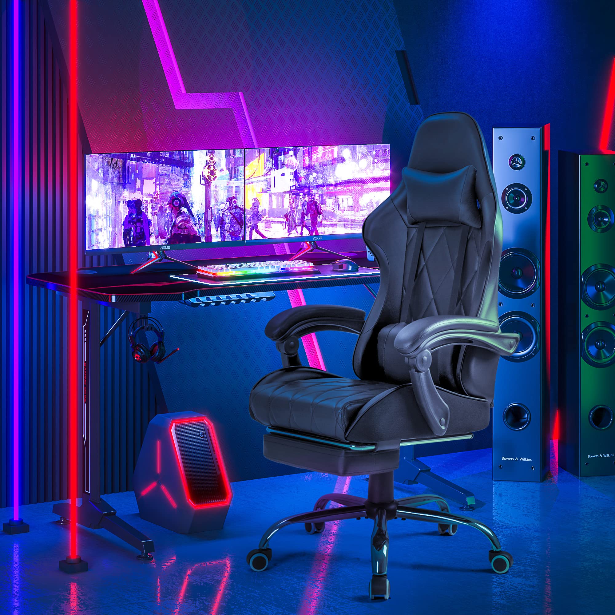 Homall Ergonomic High-Back Gaming Chair with Massage Lumbar Support