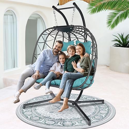 NICESOUL Wicker Rattan Hanging Swing Egg Chair with Stand