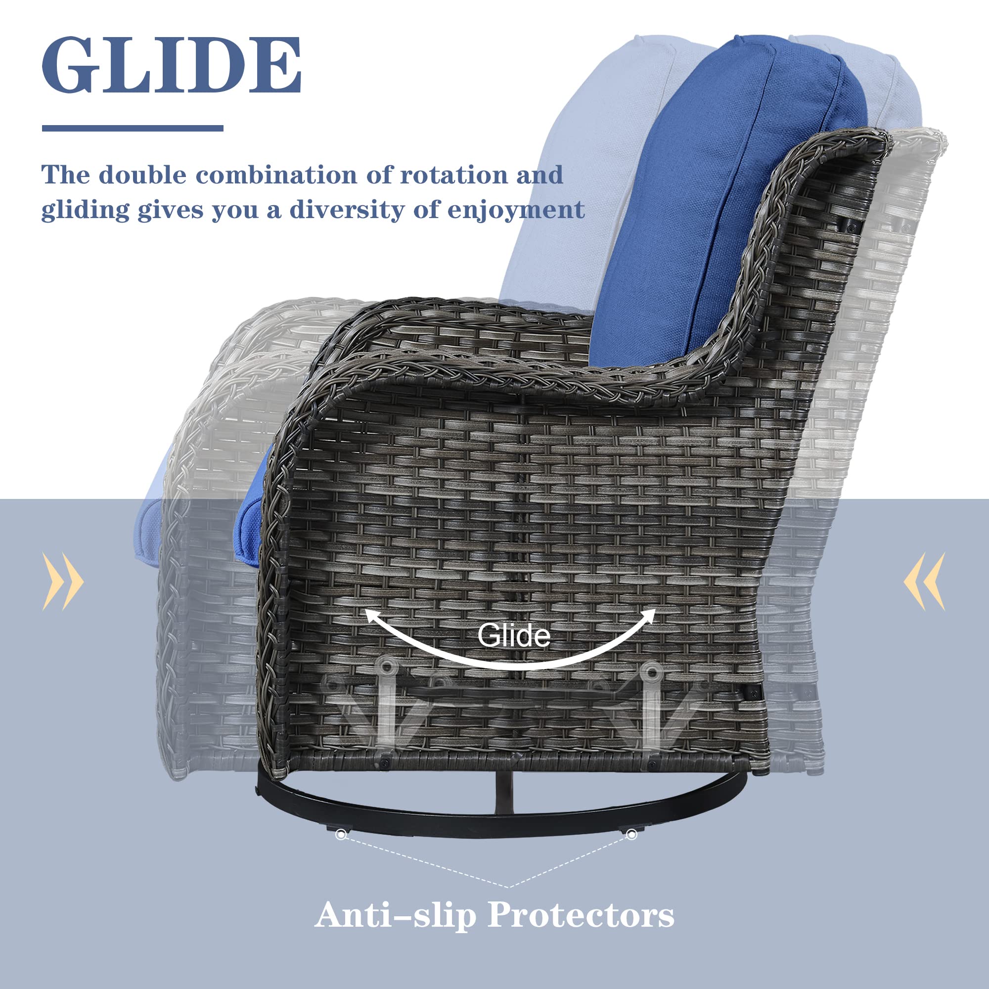 Belord Patio Swivel Rocking Chairs