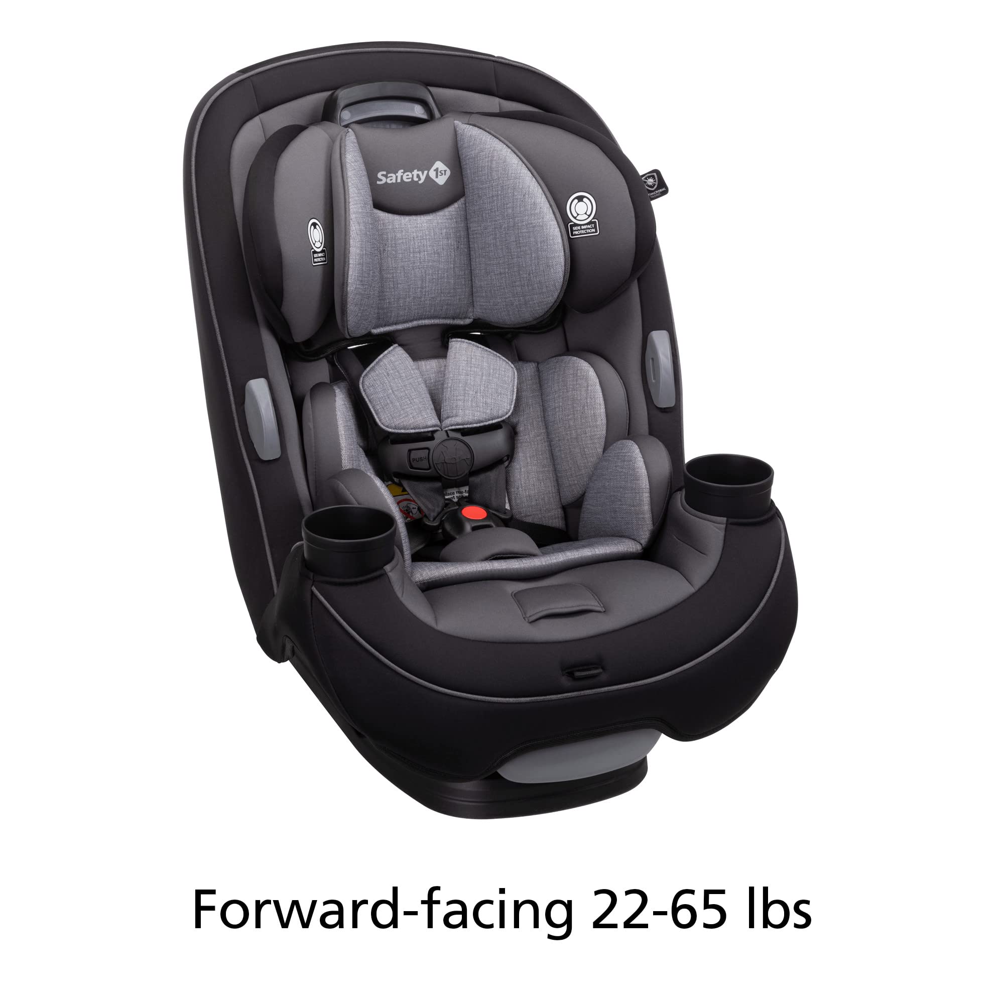 Safety 1st Grow and Go All-in-One Convertible Car Seat, Rear-facing 5-40 pounds, Forward-facing 22-65 pounds, and Belt-positioning booster 40-100 pounds, Everest Pink