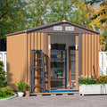 JAXPETY 6x8-Foot Outdoor Metal Storage Tool Shed with Sliding Doors