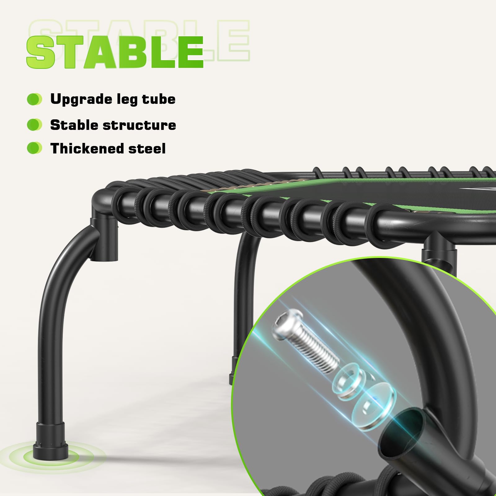 BCAN Foldable Trampoline Adjustable Rebounder