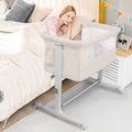 BABY JOY 3-in-1 Folding Bedside Sleeper Crib, Beige