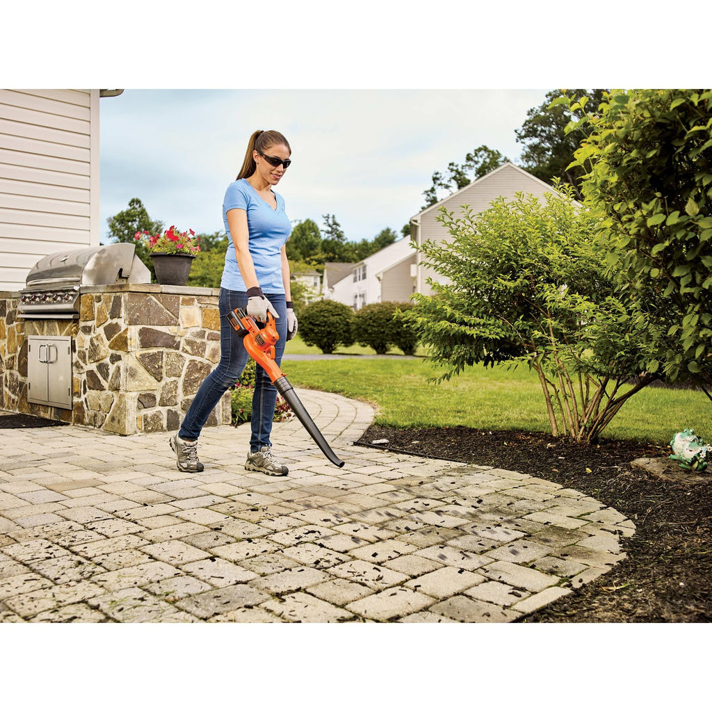 BLACK DECKER 40V MAX Cordless Leaf Blower, Lawn Sweeper, 125 mph Air Speed, Lightweight Design, Battery and Charger Included (LSW40C)
