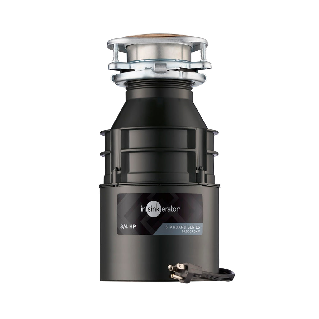 InSinkErator Badger 5XP Garbage Disposal with Power Cord, Standard Series 3/4 HP Continuous Feed Food Waste Disposer, Badger 5XP W/C