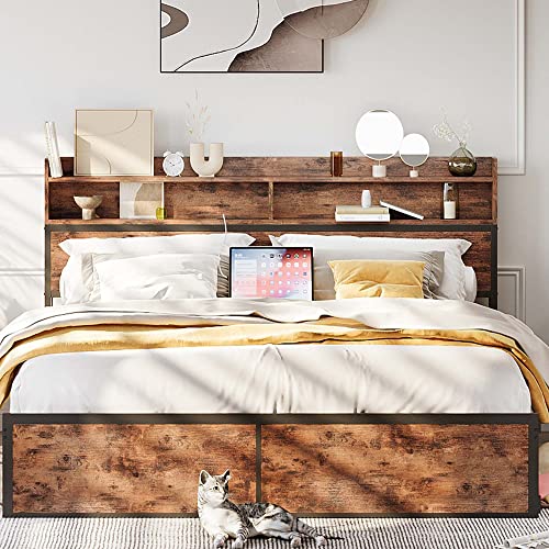IRONCK Bookcase Headboard Charging Foundation