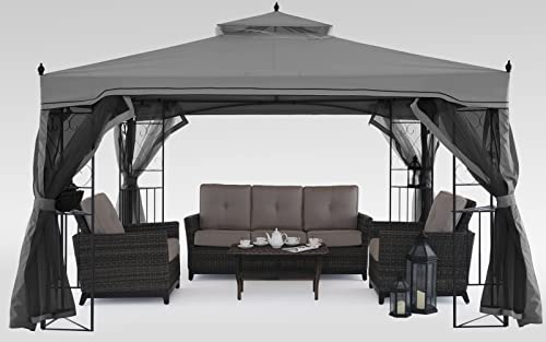 MASTERCANOPY Double-Tiered Mosquito Netting Replacement for Gazebo