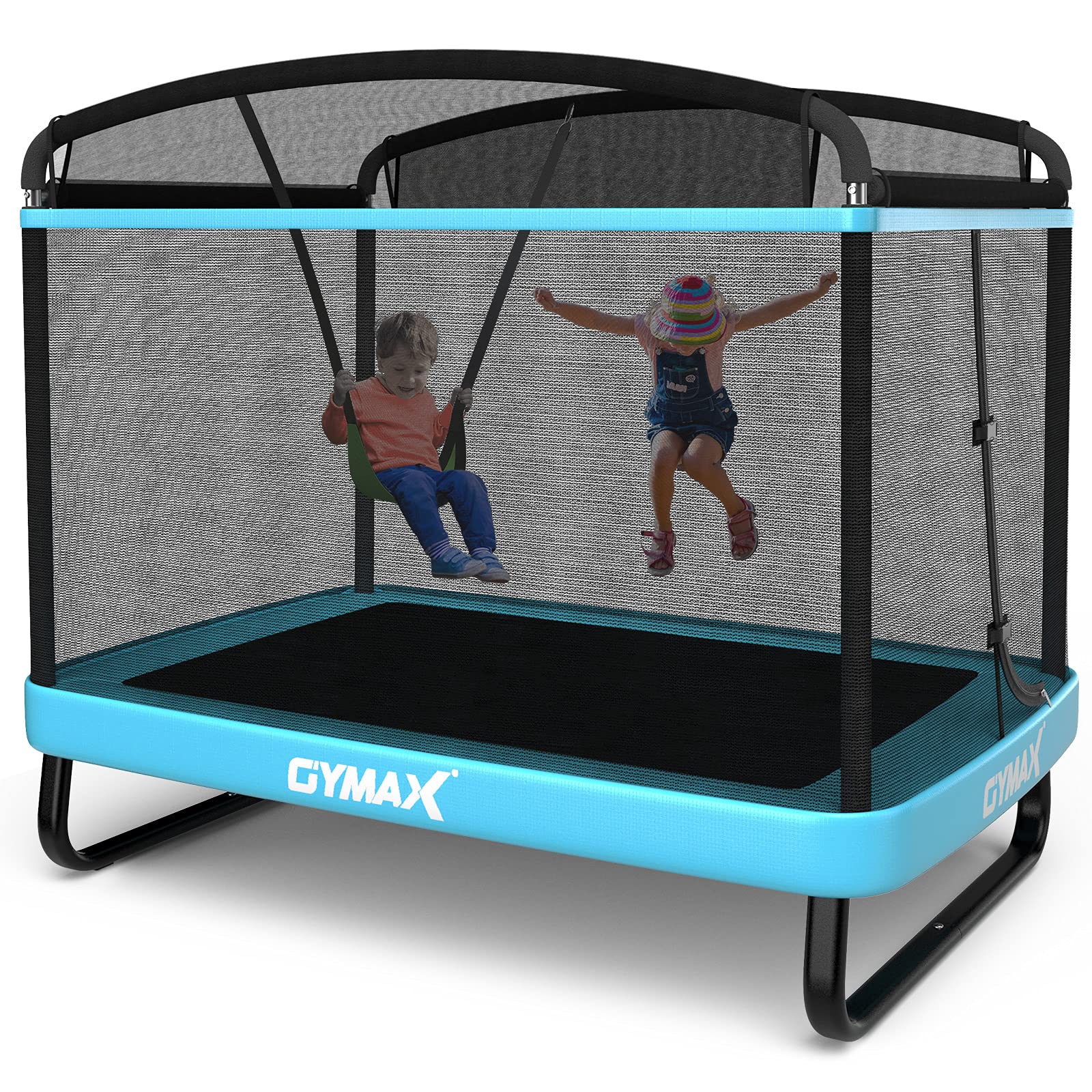 GYMAX Trampoline Rectangle Recreational Enclosure