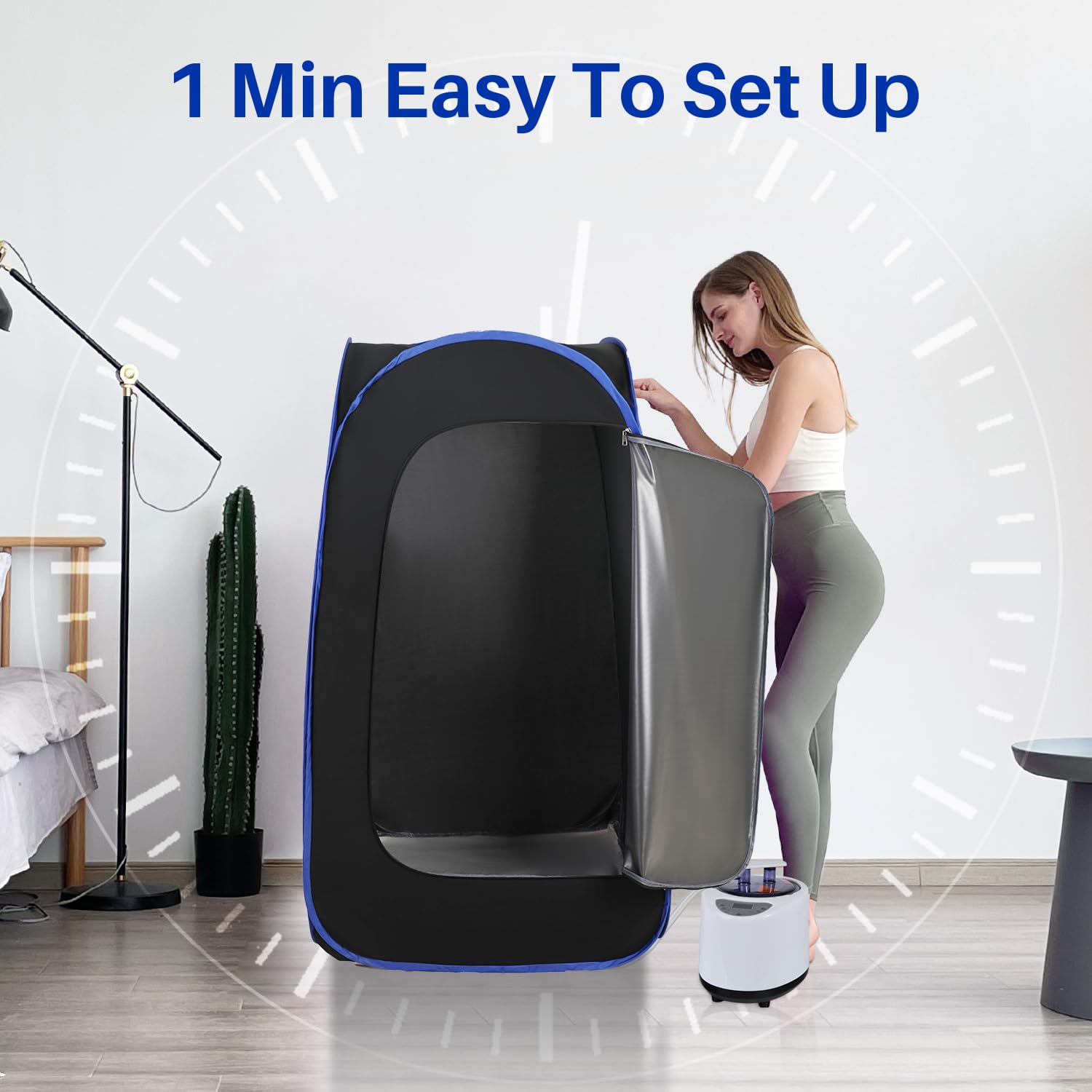 TOREAD Full Body Sauna 300D Canvas, Foldable Steam Saunas Tent with 2.6L &amp; 1000W Steam Generator Remote Control