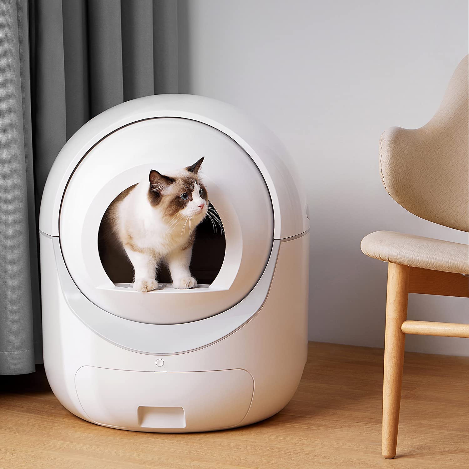 Automatic Cat Litter Box Self-Cleaning Cat Litter Box with Automatic Scoop, App Control Support 5Gand2.4G WiFi Odor Removal Safety, for Multiple Cats