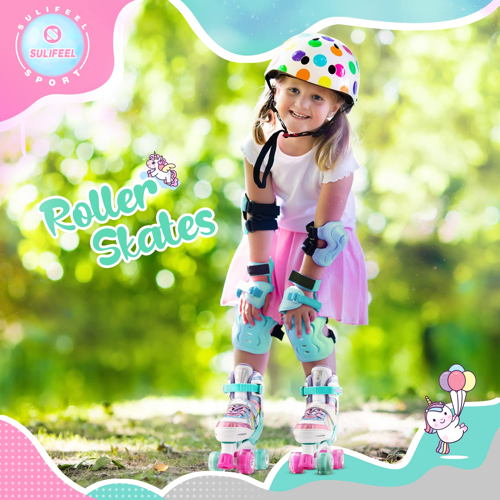 SULIFEEL Rainbow Unicorn Adjustable Roller