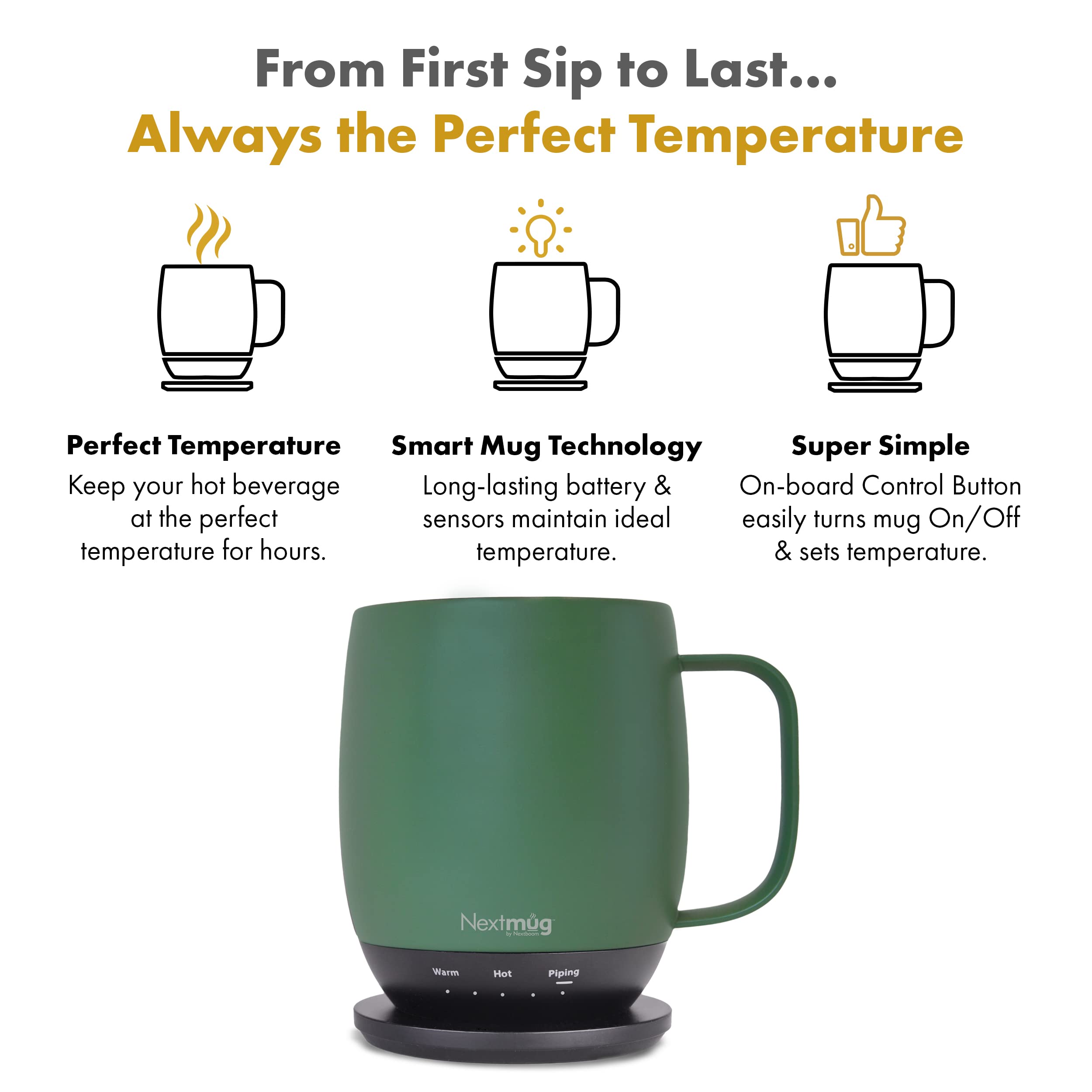 Nextmug Temperature Controlled Self Heating Coffee Sage