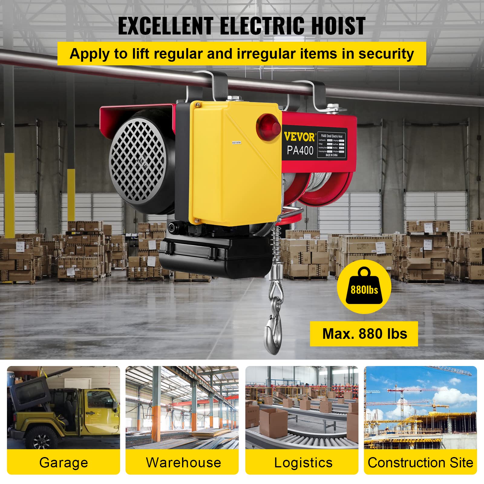 VEVOR 880LBS Electric Wireless Control