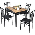 Tangkula 5-Piece Vintage Wood and Metal Dining Set
