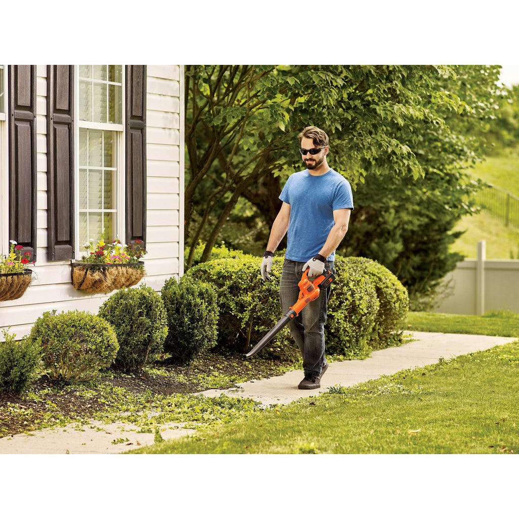 BLACK DECKER 40V MAX Cordless Leaf Blower, Lawn Sweeper, 125 mph Air Speed, Lightweight Design, Battery and Charger Included (LSW40C)