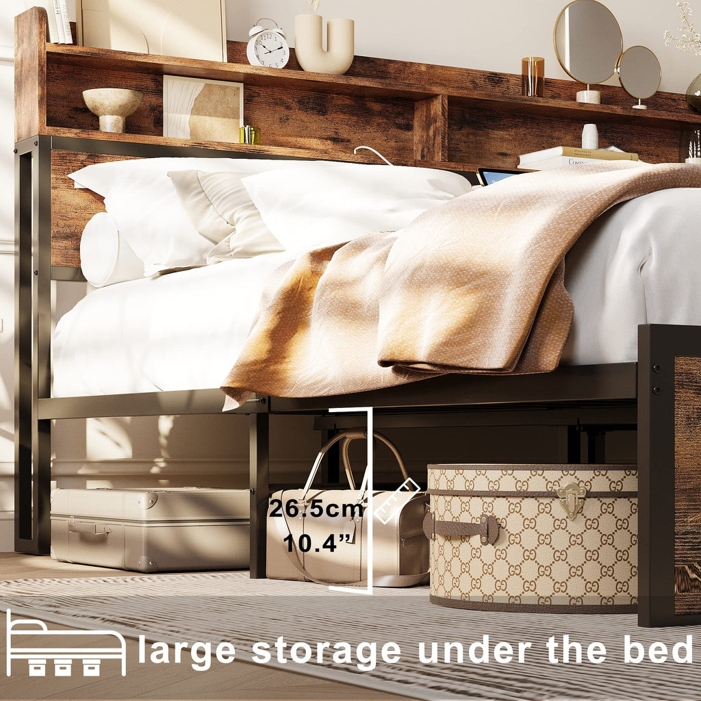 IRONCK Bookcase Headboard Charging Foundation