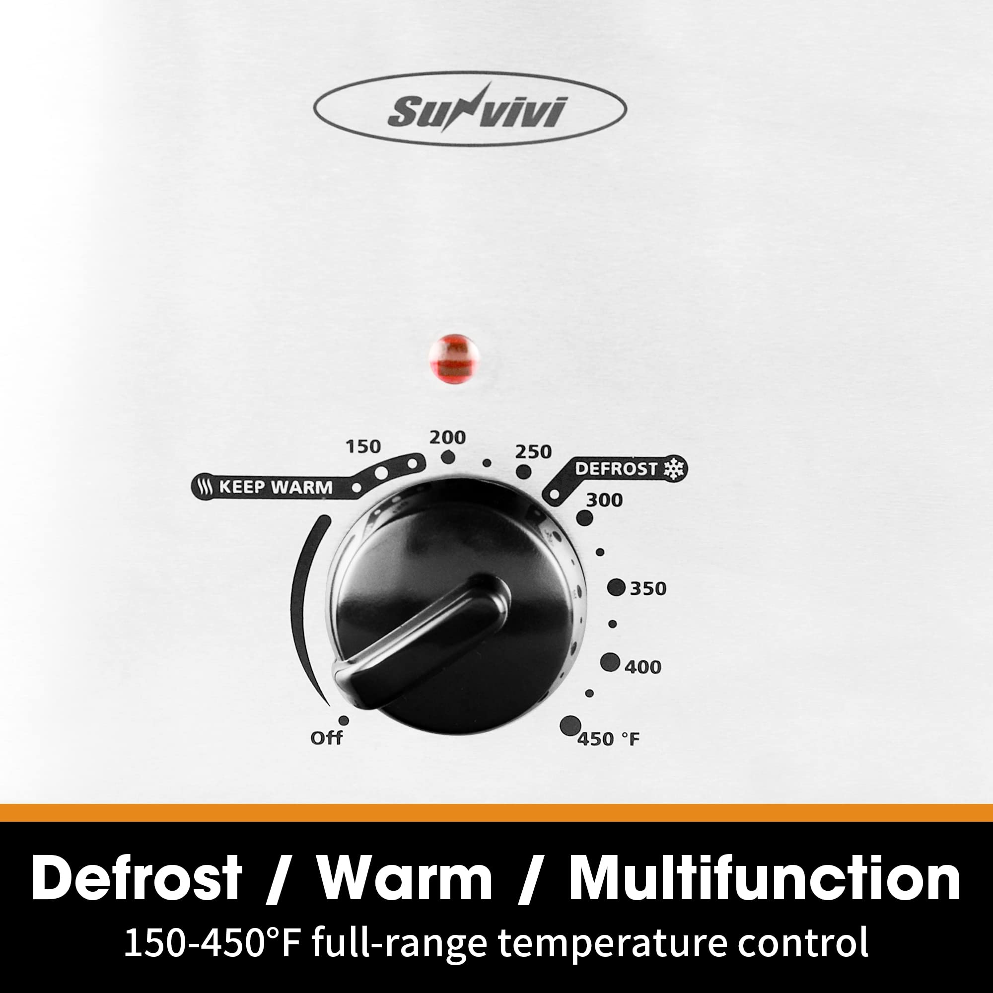 Sunvivi Electric Roaster Oven with Removable Cooking Pan
