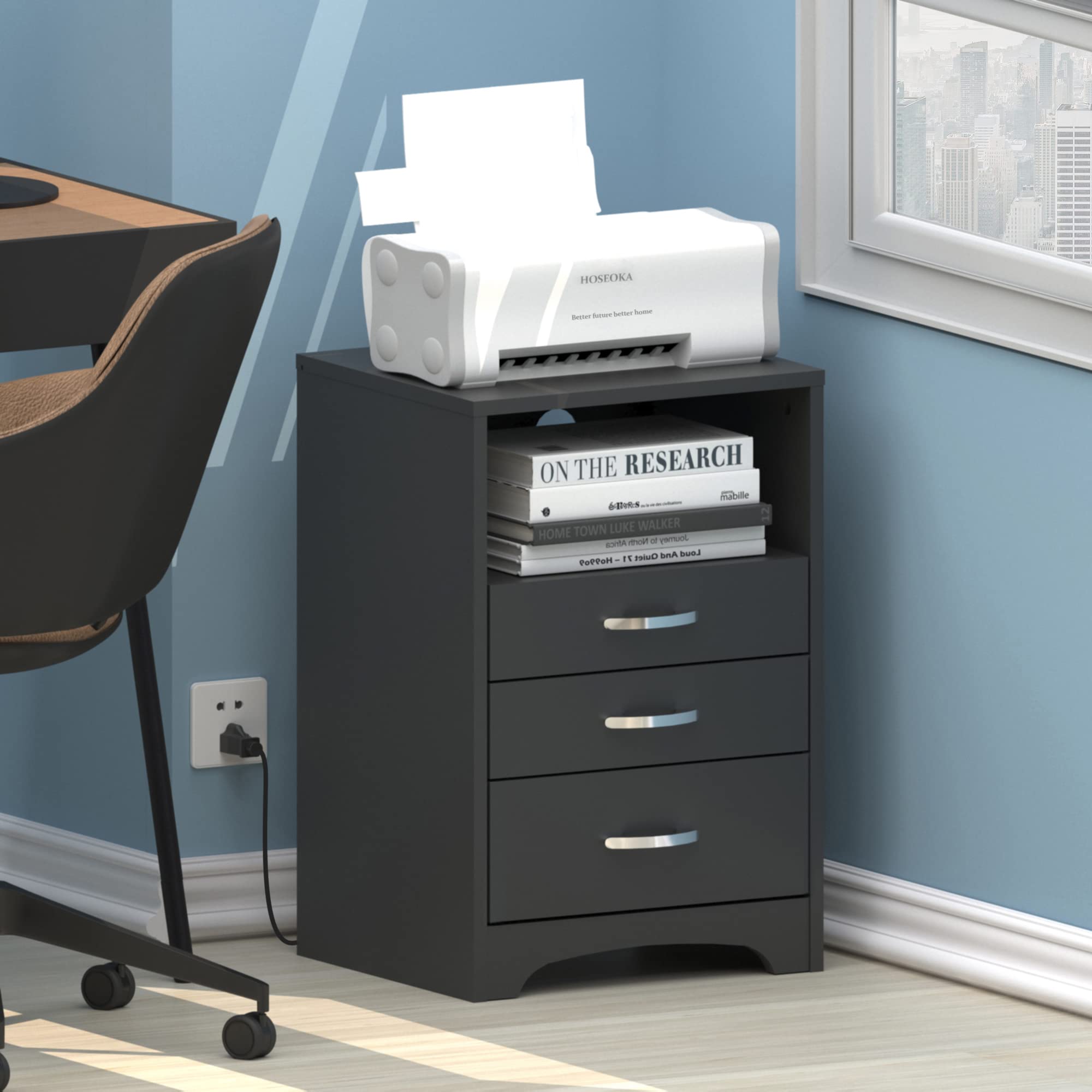 HOSEOKA Nightstand Charging Station Bedside