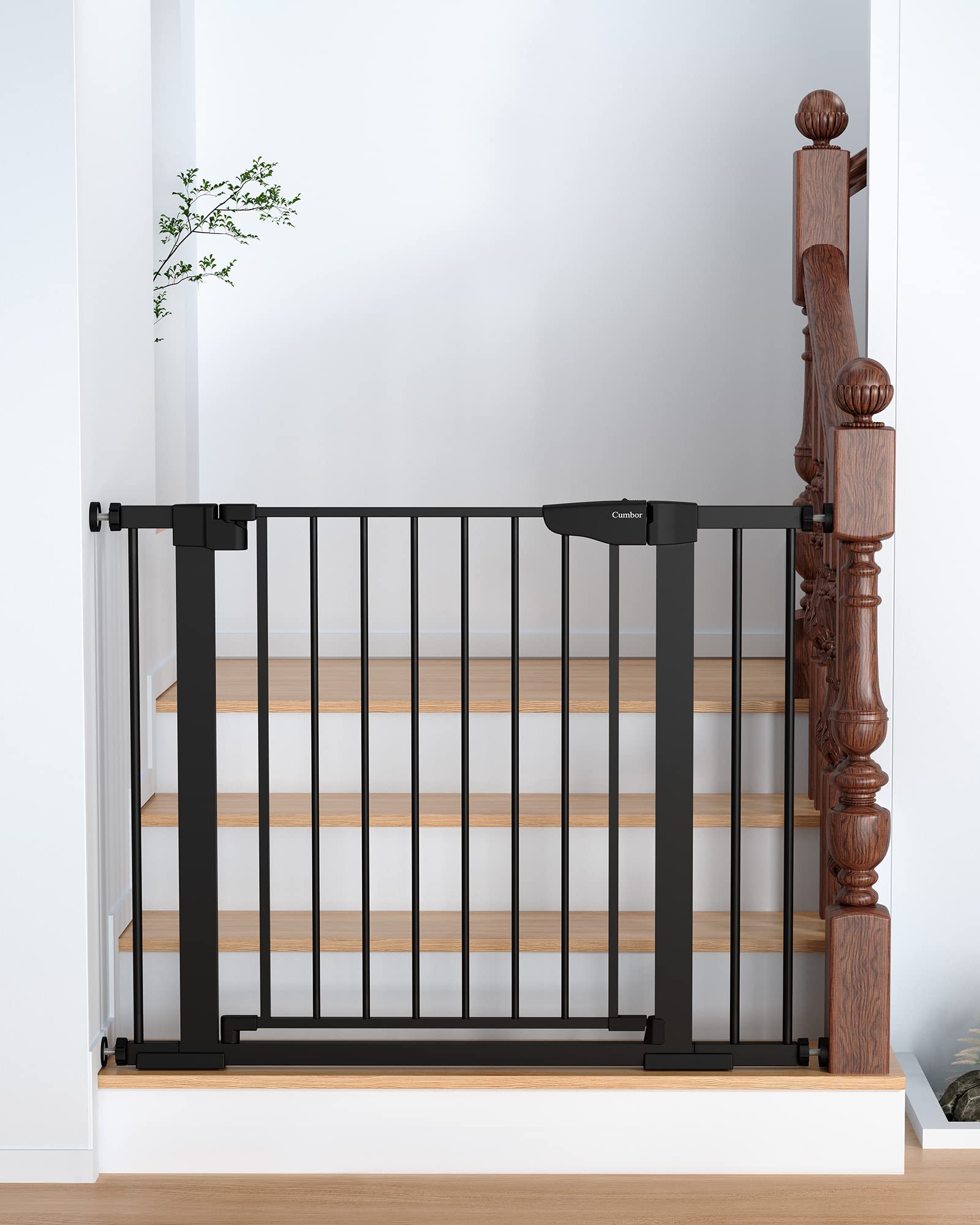 Cumbor Tension-Mounted Adjustable Baby Gate with Doorway Extensions