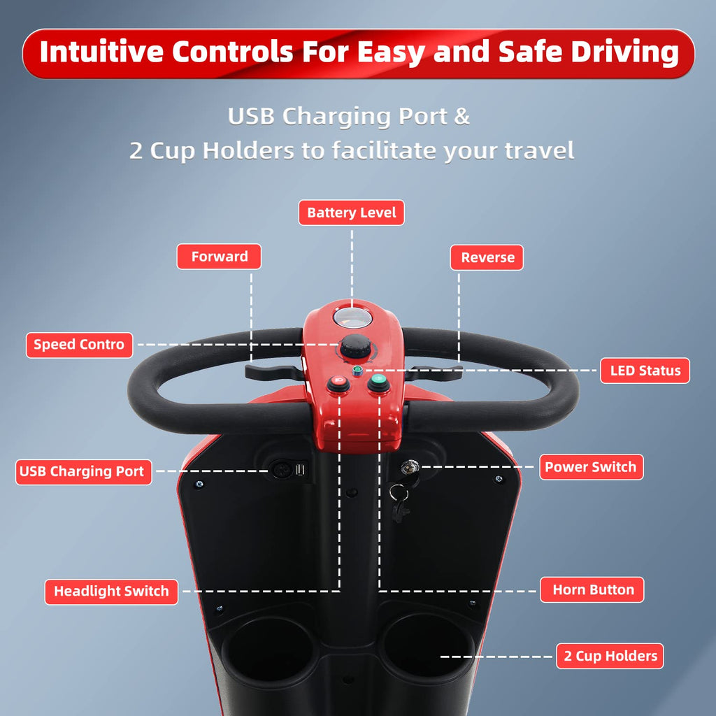 Compact Mobility Scooters Headlight Traveling