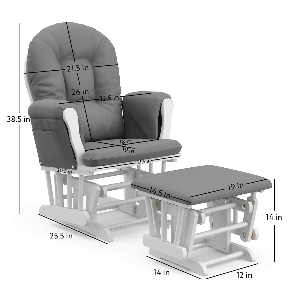 Storkcraft Custom Glider Ottoman White