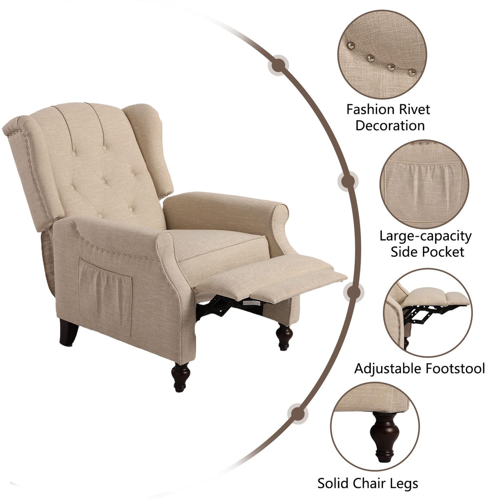 Consofa Wingback Recliner Massage Backrest