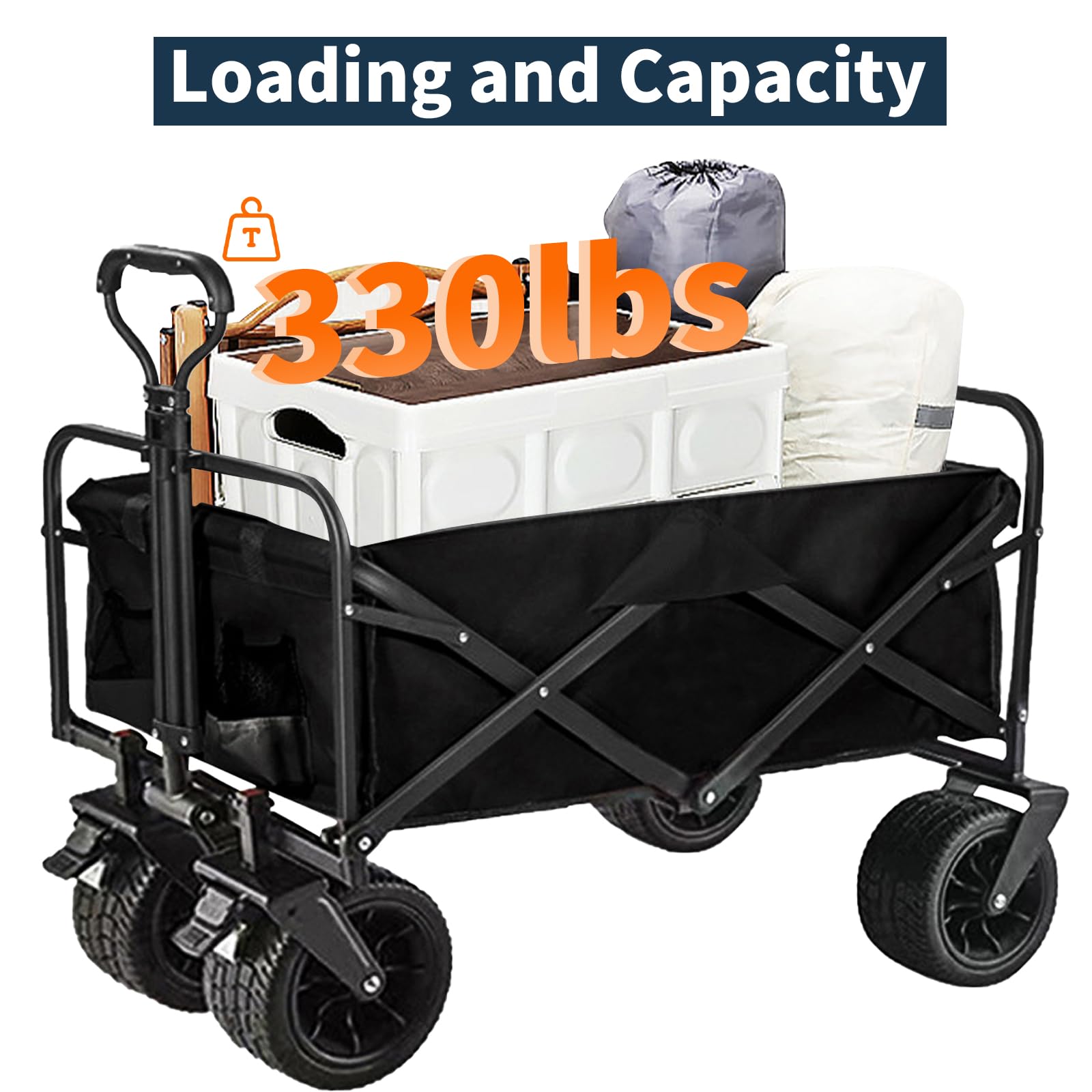 Collapsible Utility Wagon, 330 lb Capacity