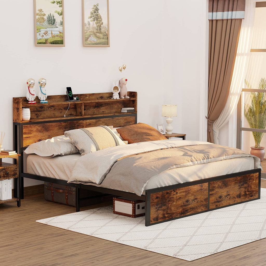 IRONCK Bookcase Headboard Charging Foundation
