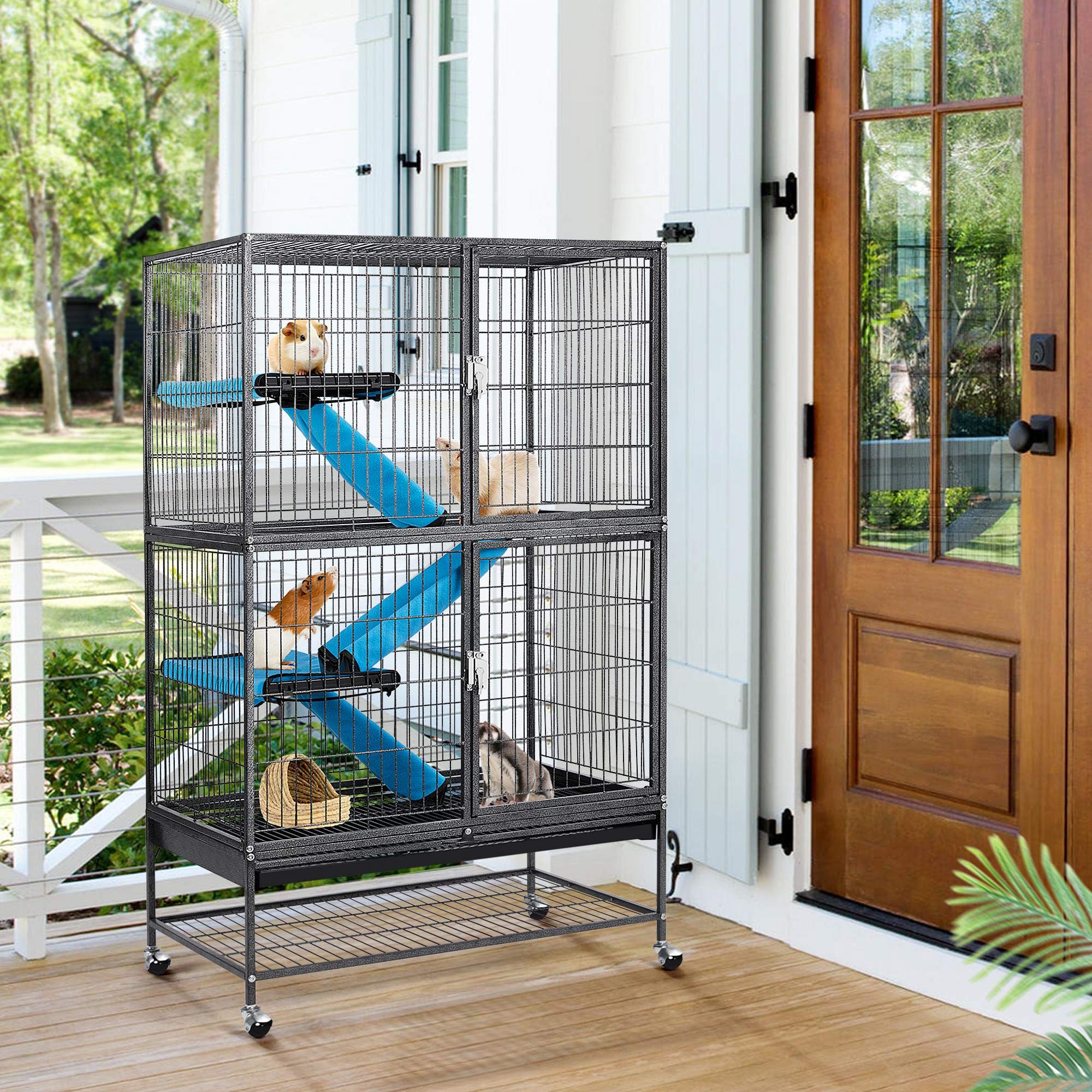 Yaheetech Rolling 2-Story Ferret and Small Animal Cage
