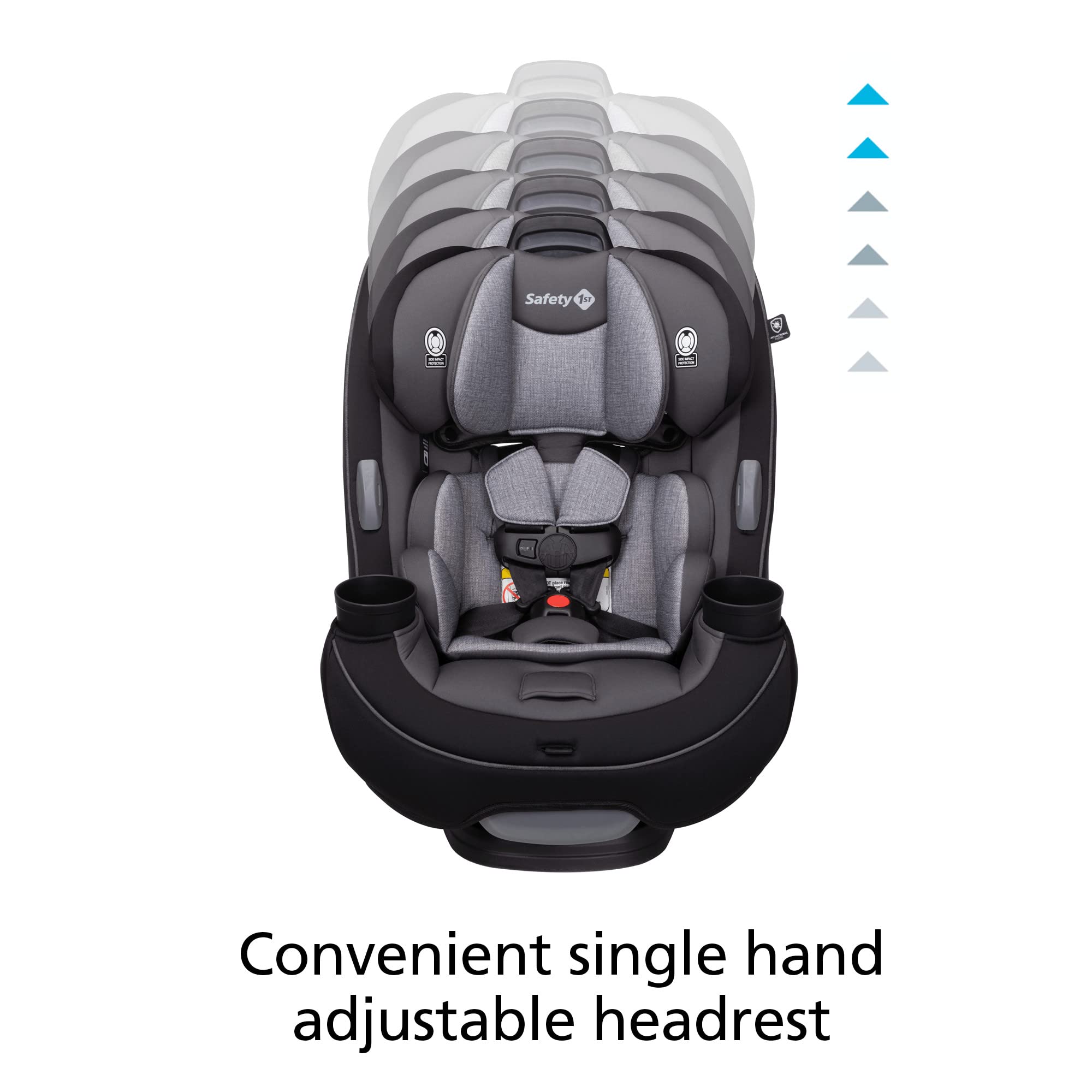 Safety 1st Grow and Go All-in-One Convertible Car Seat, Rear-facing 5-40 pounds, Forward-facing 22-65 pounds, and Belt-positioning booster 40-100 pounds, Everest Pink