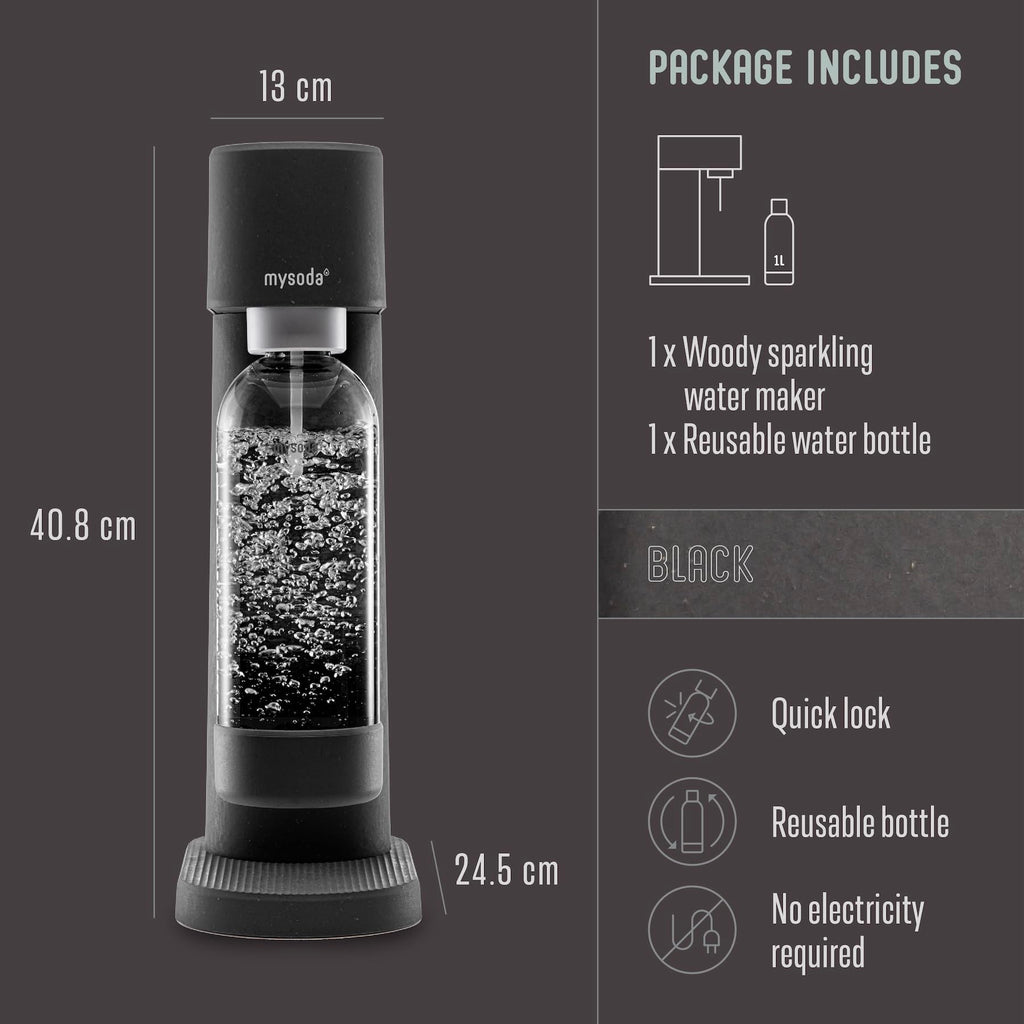 Mysoda Woody Black Carbonating Machine
