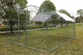 10'x10' Outdoor Heavy Duty Chicken Coops Walk in Metal Chicken Cages Large Pets Raise Crate Protector Poultry Rabbit House with Waterproof Cover Backyard