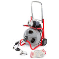 K-400 Drain Cleaning Snake Auger 120-Volt Drum Machine with C-32IW 3/8 in. x 75 ft. Cable   4-Piece Tool Set & Gloves 52363