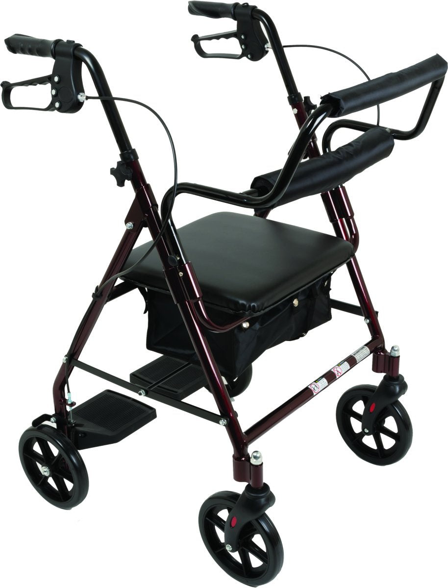 ProBasics Aluminum Rollator Walker, Burgundy