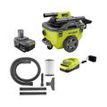 ONE  18V Cordless 6 Gal. Wet/Dry Vacuum Kit with 4.0 Ah Battery, Charger and Vacuum Accessories P770KN