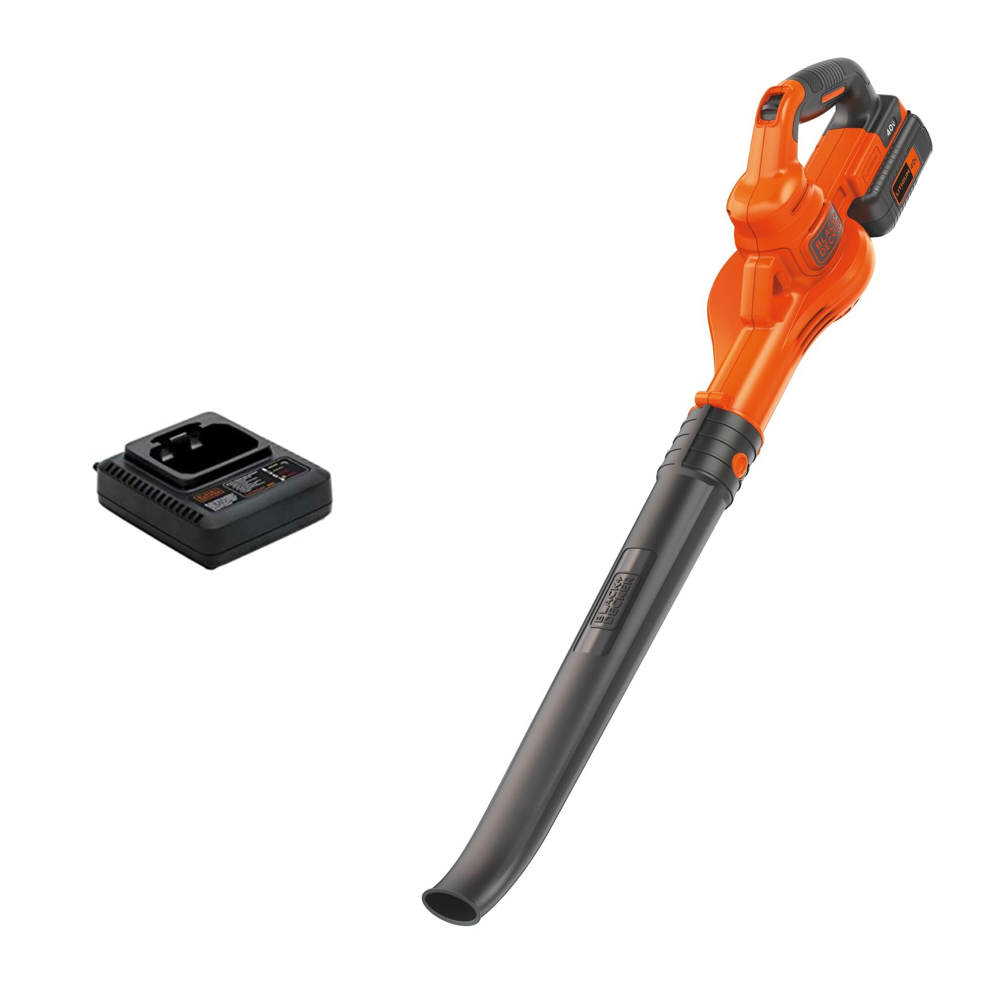 BLACK DECKER 40V MAX Cordless Leaf Blower, Lawn Sweeper, 125 mph Air Speed, Lightweight Design, Battery and Charger Included (LSW40C)