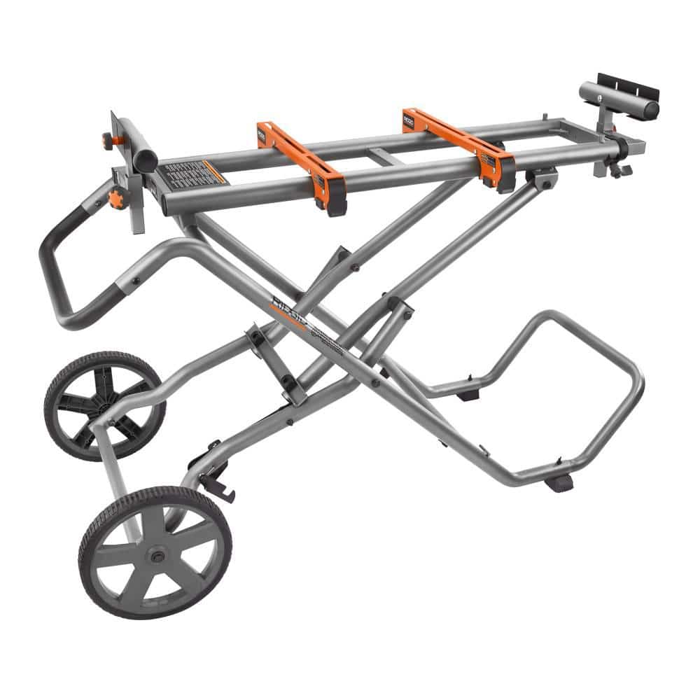 Foldable Mobile Miter Saw Stand with Mounting Braces AC9946