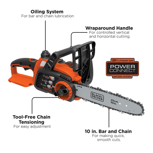BLACK DECKER LCS1020B Chainsaw Baretool