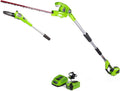 Greenworks 40V 8" Cordless 8" Polesaw   20" Pole Hedge Trimmer Combo
