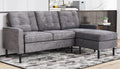 ATMUTE L-Shaped Sectional Sofa Couch in Grey Chenille Fabric
