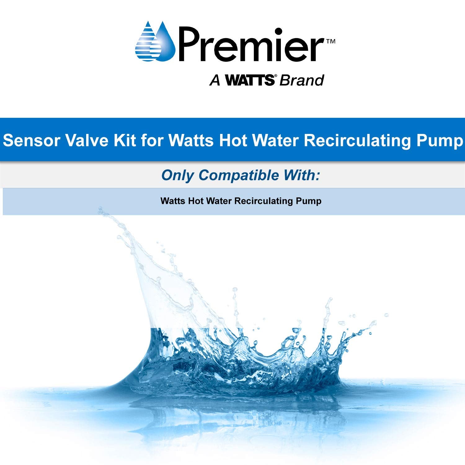 Watts Premier WP596816 Replacement Sensor Valve Kit for Instant Hot Water Recirculating Pump System, 2 x 12 Inch Supply Lines &amp; Valve