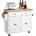 Homfa Kitchen Island Cart on Wheels with Storage Cabinet