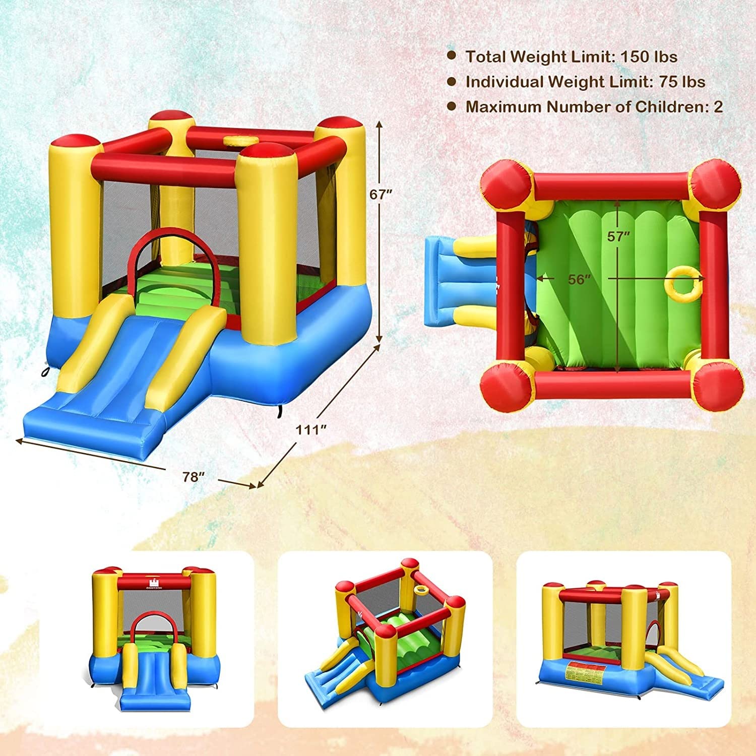 BOUNTECH Inflatable Bouncer Surrounded Including