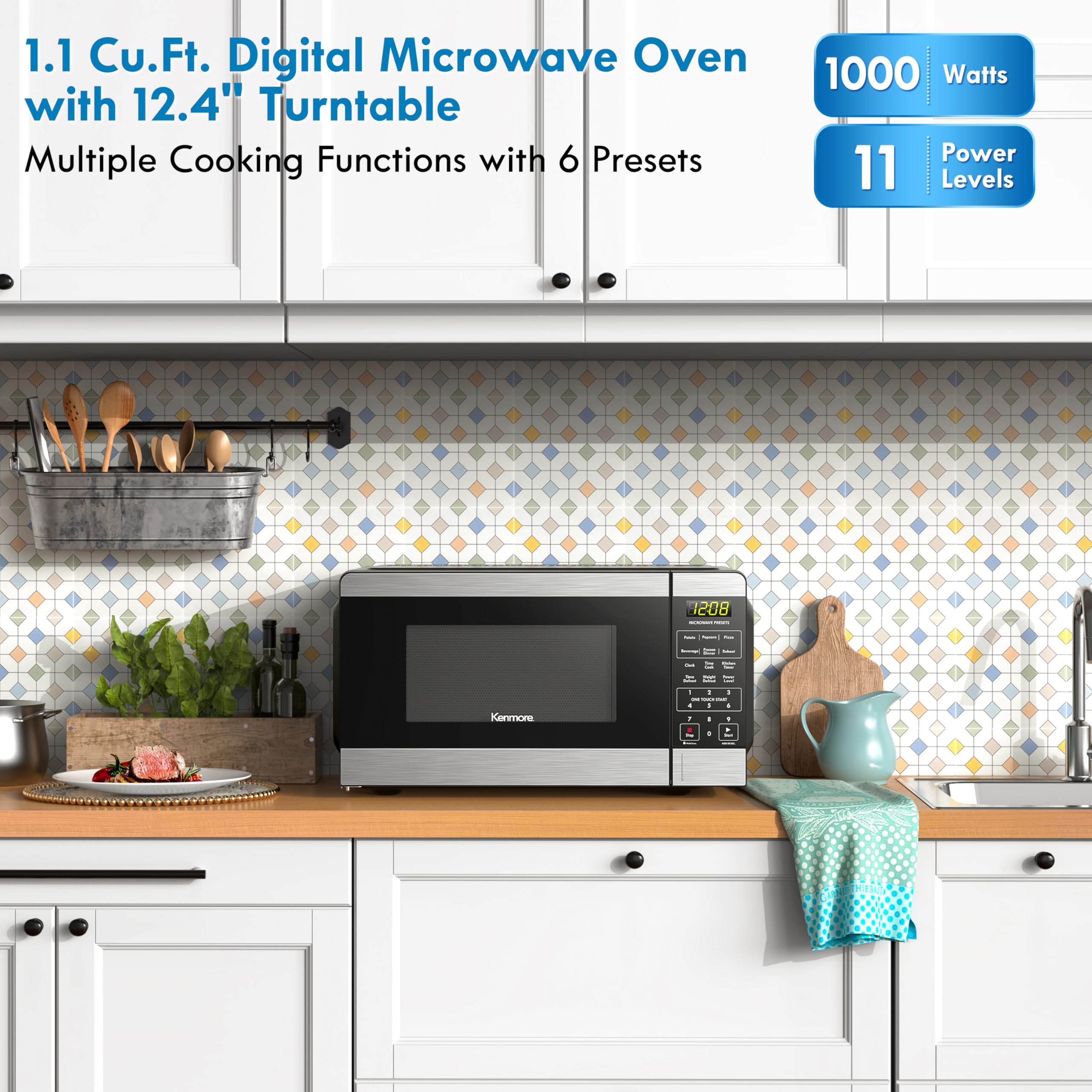 Kenmore KMCMWP11S2 10 Countertop Microwave Auto Preset
