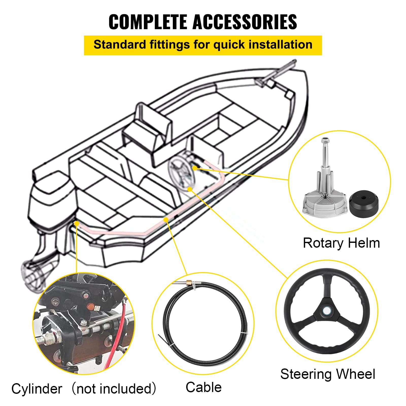 Bestauto Outboard Steering System