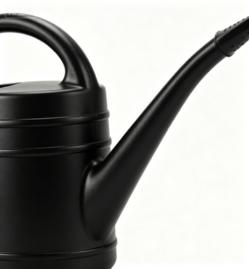 Sherlynaugus Hachiman 5L Large Watering Can with Widened Spout – Indoor & Outdoor Use, Hands-Free Fill, Black