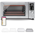 Nuwave Bravo 12-in-1 Digital Toaster Oven, Countertop Convection Oven &amp; Air Fryer Combo, 1800 Watts, 21-Qt Capacity, 50u00b0-450u00b0F Temp Controls, Dual Zone Surround Cooking, Linear T Technology, SS Look