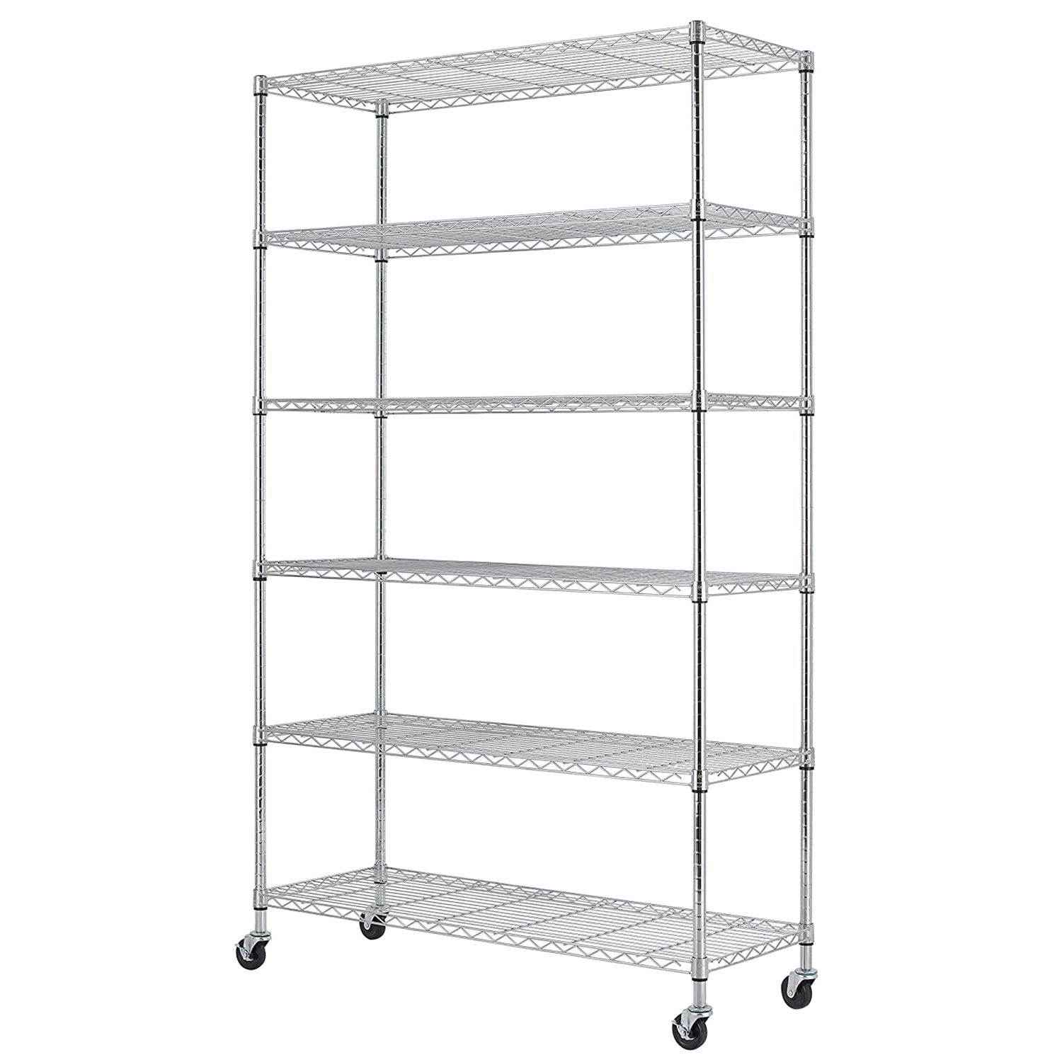 Wire Shelving Unit Wheels Capacity 18x48x82