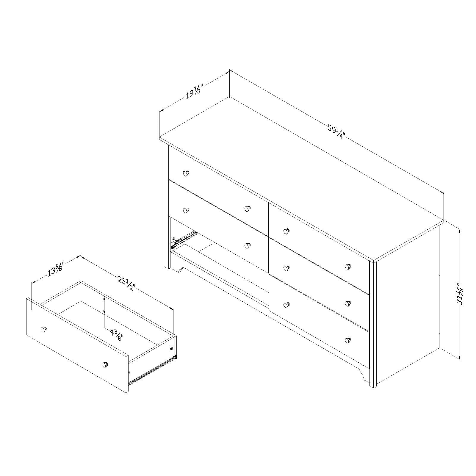 South Shore Collection 6 Drawer Chocolate